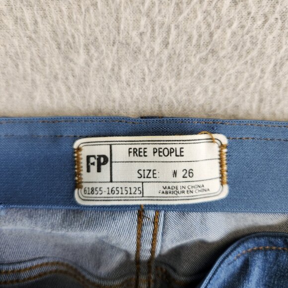 Free People Jeans Womens 26 Blue We The Free Penny Pull On Flare Low Rise FP - Picture 7 of 16
